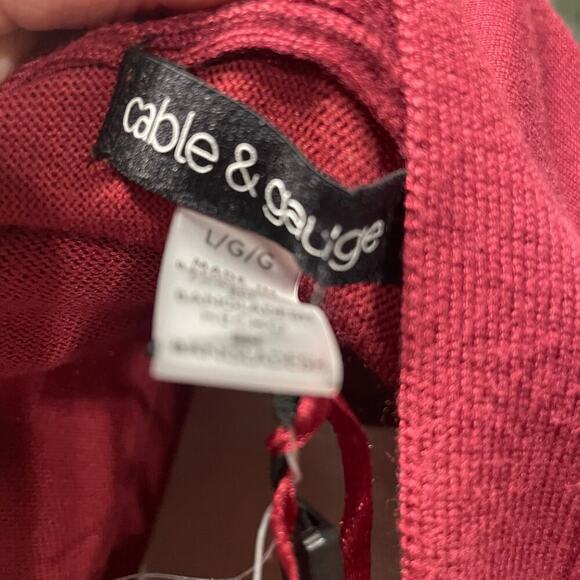 Cable & Gauge Long Sleeve Knit Top Size Large Button Shoulder Womens - Picture 4 of 5